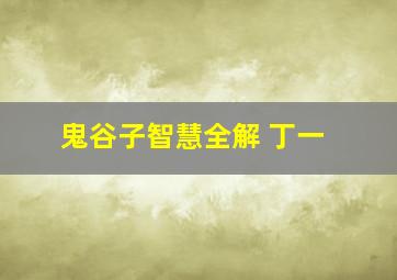 鬼谷子智慧全解 丁一